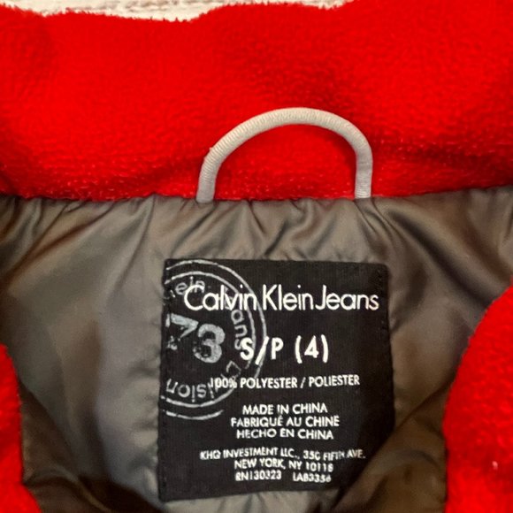 Boys Calvin Klein Puffer Jacket with Removable Hood - Picture 8 of 9